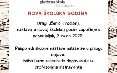 Rasporedi skupne nastave za šk. god. 2026. / 2027.
